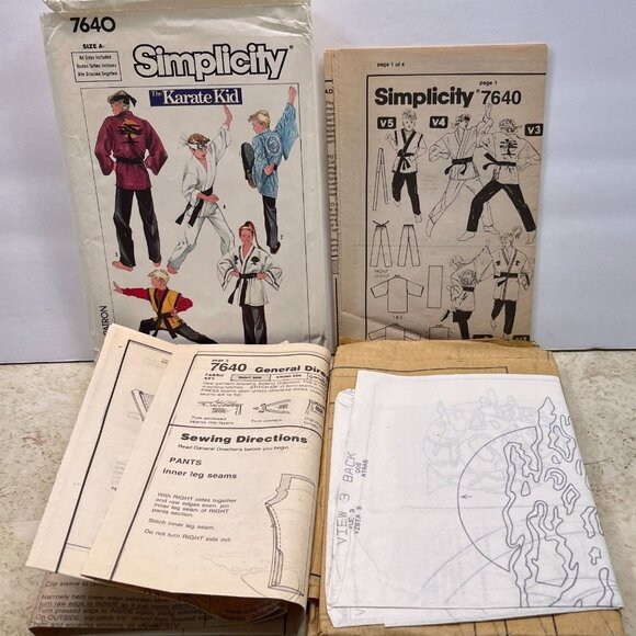 The Karate Kid Sewing Pattern Simplicity 7640 Uncut Size A (All Sizes) Vtg 1986 - Picture 2 of 9